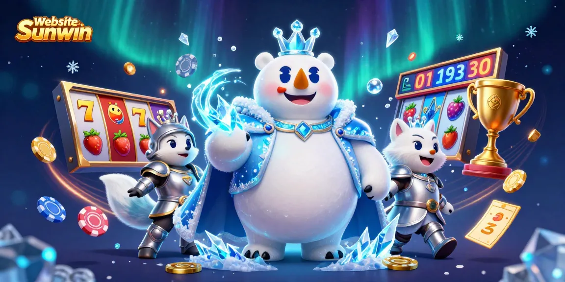 Experience the excitement of Website Sunwin through a dynamic slots game scene featuring animated characters and vibrant casino elements.
