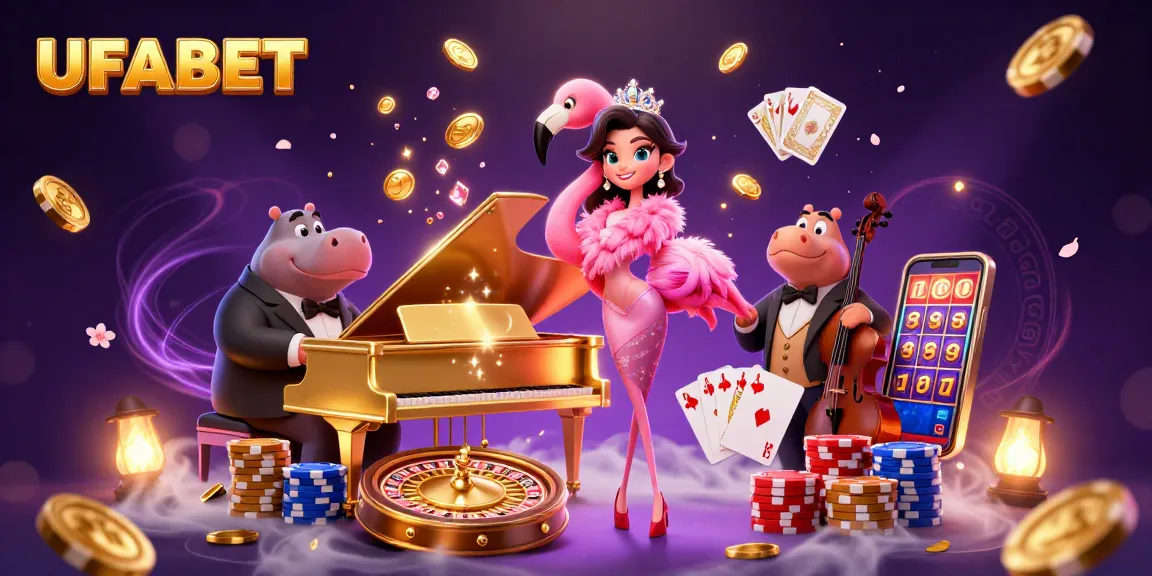 Engage with UFABET's thrilling online casino experience, featuring vibrant 3D characters and dazzling gaming elements.