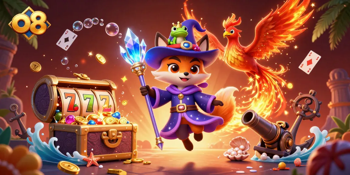 Spin to win at o8 with an immersive 3D casino adventure featuring magical creatures and rich rewards.