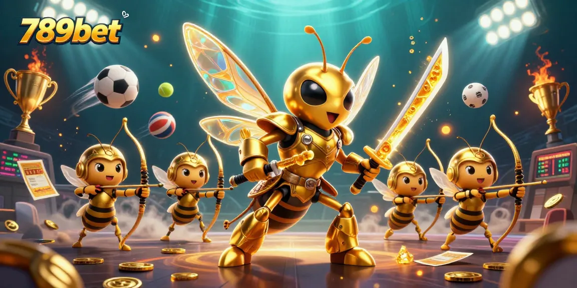 Experience the thrill of 789bet with a giant hornet samurai in vibrant casino action.