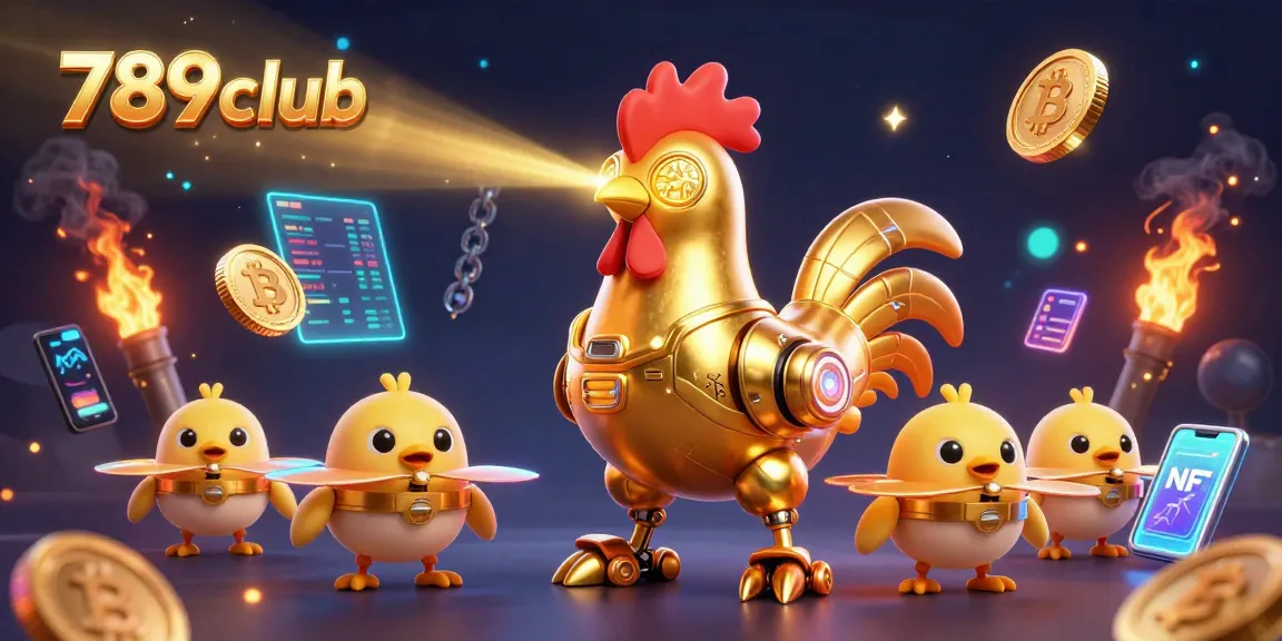 Engage with thrilling games at 789club, featuring a golden rooster robot in action.