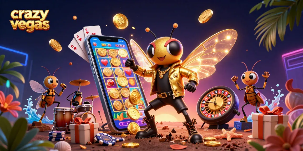 Experience crazyvegas excitement with a vibrant 3D casino scene featuring thrilling game elements.